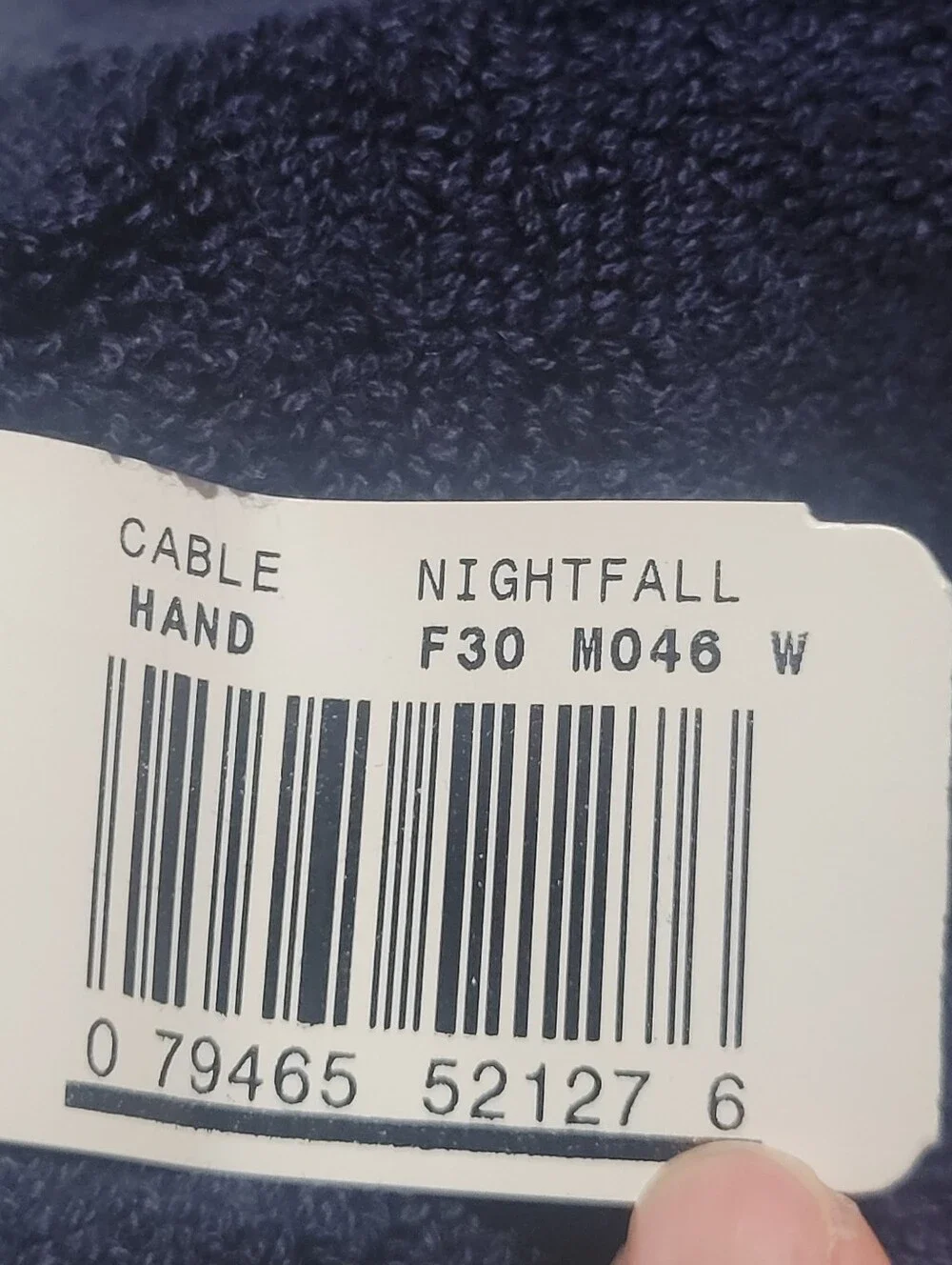 Ralph Lauren Home Navy Cotton Hand Towel Cable 